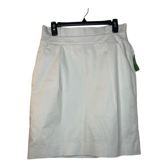 Kate Spade New Janelle Skirt Sugar Beach Bright White Back Zipper Size 8 - Picture 1 of 6